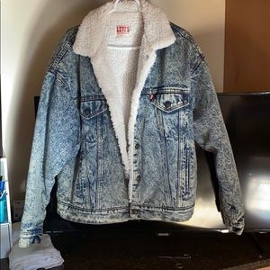 LEVI’S Blue Jean Sherpa lined jacket LARGE EUC